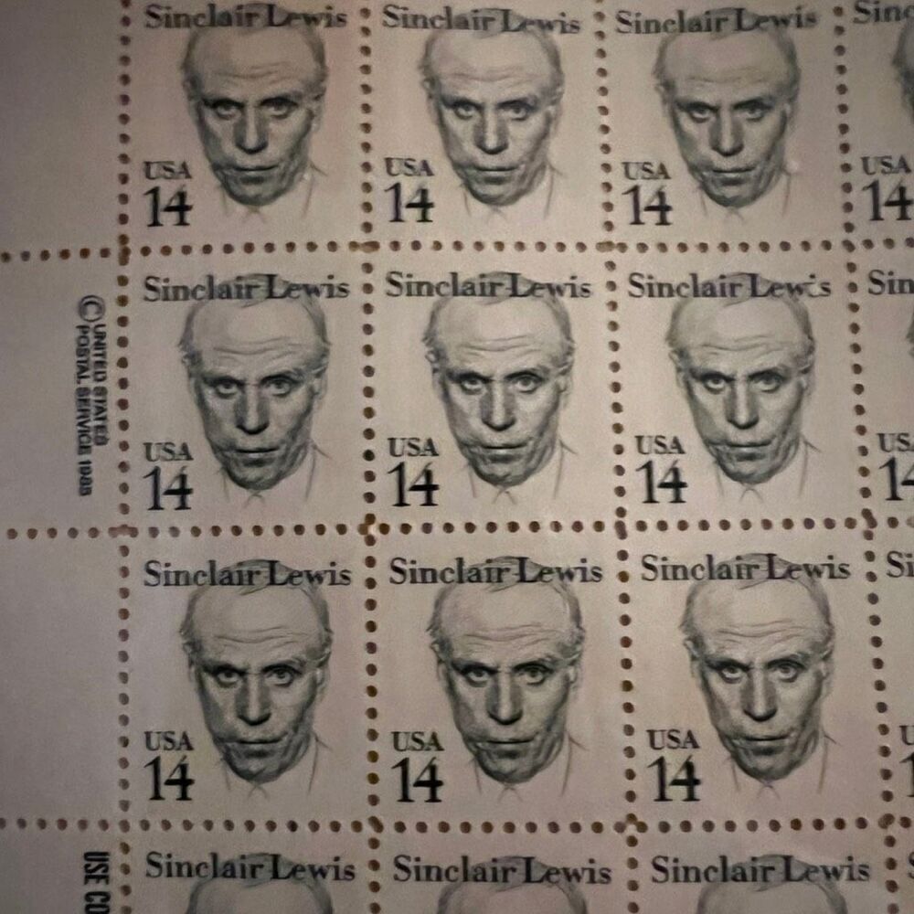 MNH 1980 Sinclair Lewis, American Novelist, Scott #1856 Sheet of 100 14c Stamps